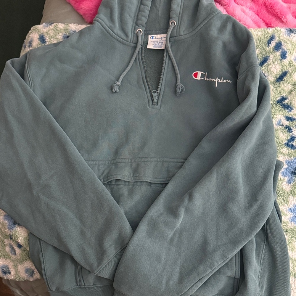 Champion Teal Reverse Weave Hoodie - Picture 3 of 5